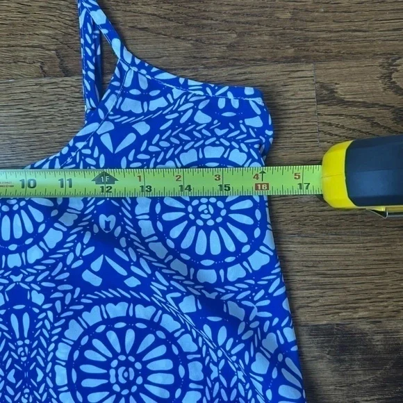 SHOW ME YOUR MUMU royal blue & white floral spaghetti strap mini dress size S - Picture 8 of 9